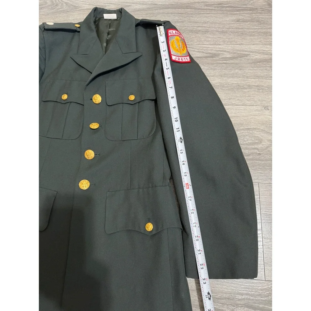Vintage 1992 US Army Uniform Coat 36L JROTC Dress AG 489 Wool Blend Balboa Patch